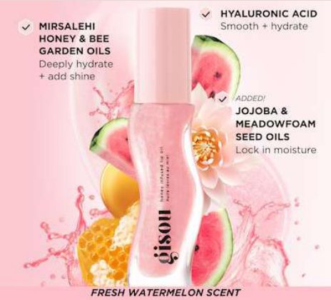 Honey Infused Hydrating Lip Oil — Strawberry Sorbet y Watermelon Sugar, foto 2
